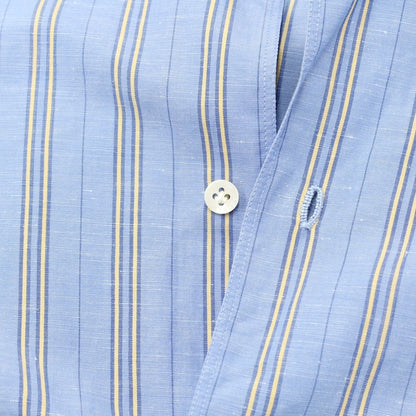 [Used] TRUZZI cotton linen cutaway casual shirt
 Blue x Yellow [Size 40] [BLU] [S/S] [Condition Rank C] [Men&