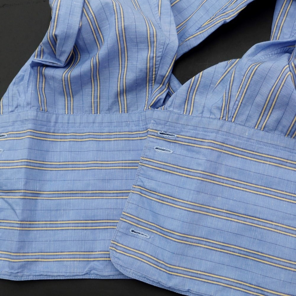 [Used] TRUZZI cotton linen cutaway casual shirt
 Blue x Yellow [Size 40] [BLU] [S/S] [Condition Rank C] [Men&