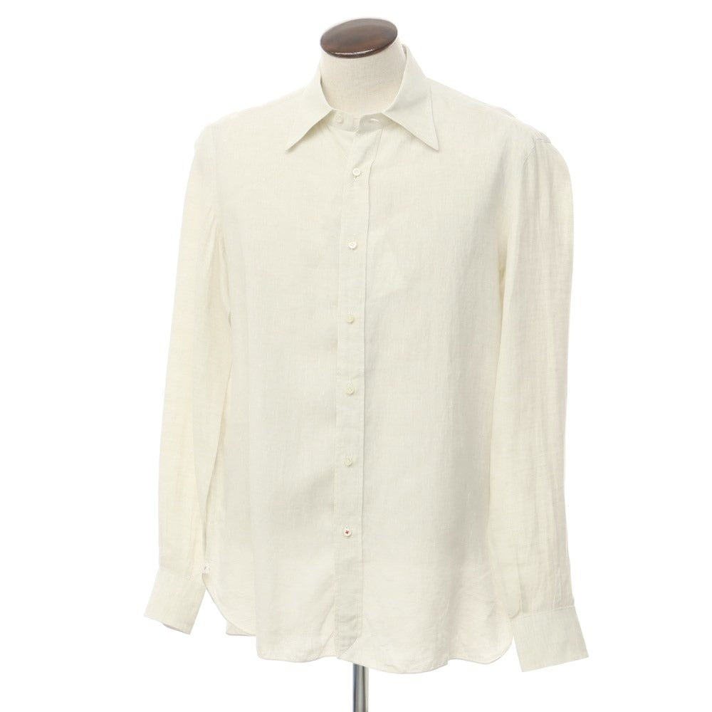 [Used] ISAIA linen button-down casual shirt
 Pale green [Size not specified (L)] [GRN] [S/S] [Condition rank C] [Men&