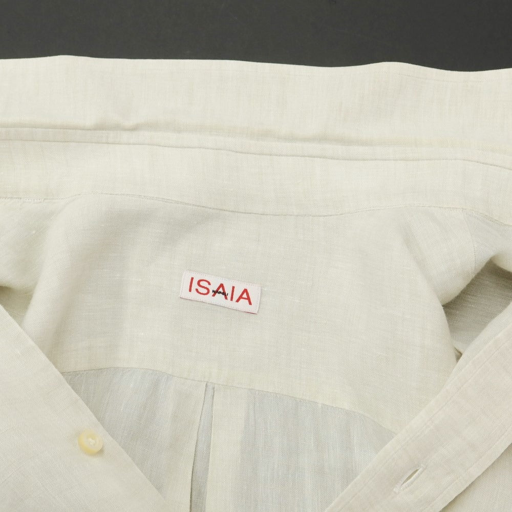 [Used] ISAIA linen button-down casual shirt
 Pale green [Size not specified (L)] [GRN] [S/S] [Condition rank C] [Men&