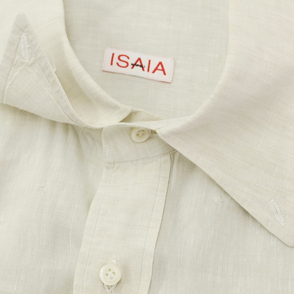 [Used] ISAIA linen button-down casual shirt
 Pale green [Size not specified (L)] [GRN] [S/S] [Condition rank C] [Men&