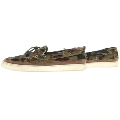 [Used] Saks Fifth Avenue camouflage pattern pony-skin sneakers, olive [10.5] [Condition: C] [Men&