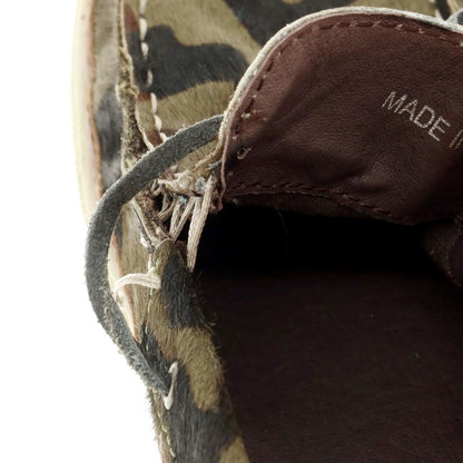 [Used] Saks Fifth Avenue camouflage pattern pony-skin sneakers, olive [10.5] [Condition: C] [Men&