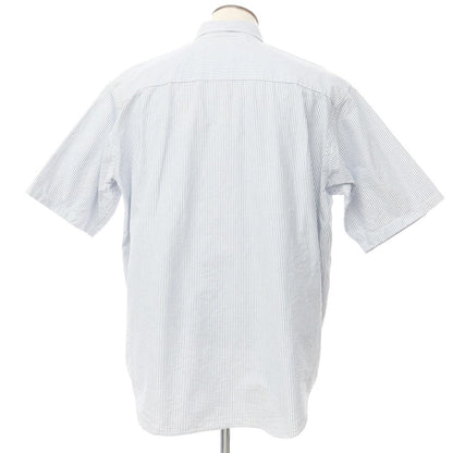 [Used] BEAMS Cotton Button-down Short Sleeve Shirt White x Blue [Size L] [WHT] [S/S] [Condition Rank C] [Men&