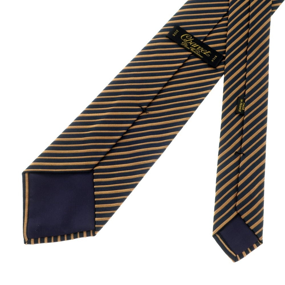 [Used] CHARVET Striped Silk Tri-Fold Striped Tie Navy x Light Brown [Condition Rank A] [Men&