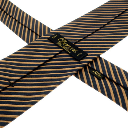 [Used] CHARVET Striped Silk Tri-Fold Striped Tie Navy x Light Brown [Condition Rank A] [Men&