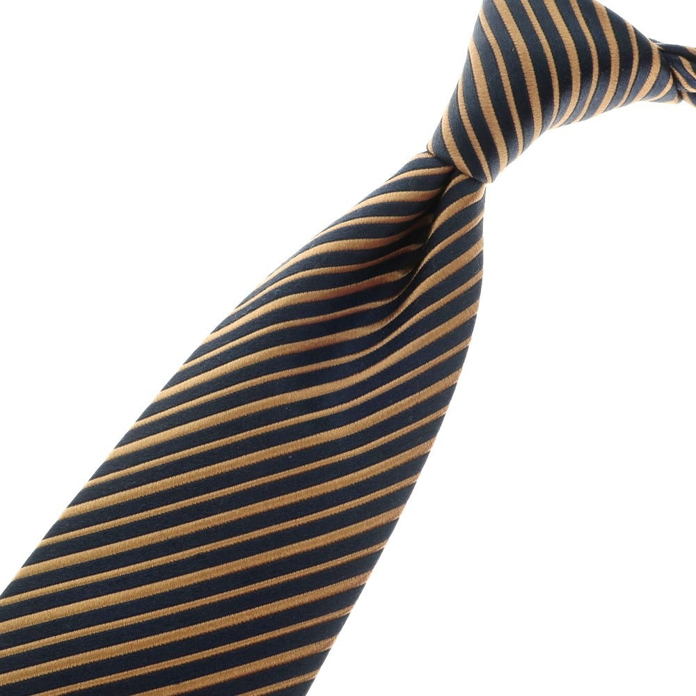 [Used] CHARVET Striped Silk Tri-Fold Striped Tie Navy x Light Brown [Condition Rank A] [Men&