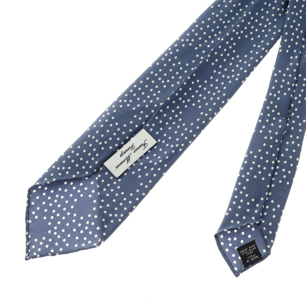 [Used] Franco Minucci Sette Pieghe Silk Polka Dot Tie Blue x White [BLU] [S/S/A/W] [Condition Rank B] ​​[Men&