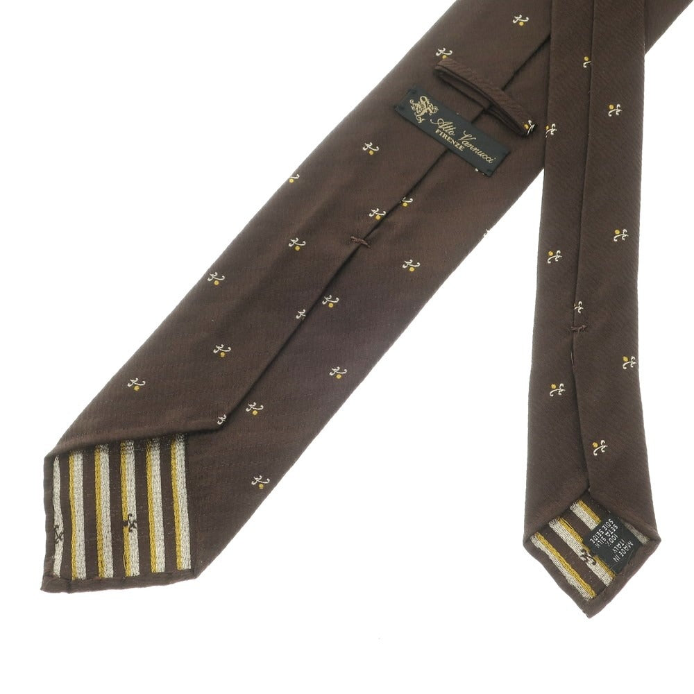 [Used] Atto Vannucci 3-fold silk small pattern tie brown x white [BRW] [S/S/A/W] [Condition rank B] ​​[Men&