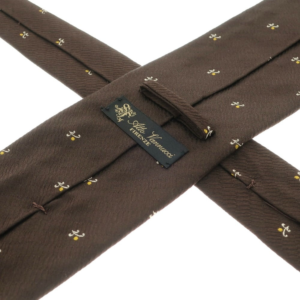 [Used] Atto Vannucci 3-fold silk small pattern tie brown x white [BRW] [S/S/A/W] [Condition rank B] ​​[Men&