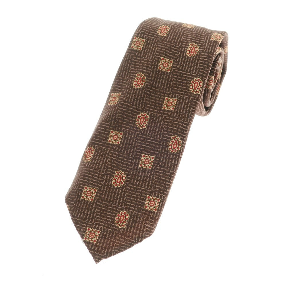 [Used] Atto Vannucci Sette Pieghe Silk Small Pattern Tie Brown x Red [BRW] [S/S/A/W] [Condition Rank A] [Men&