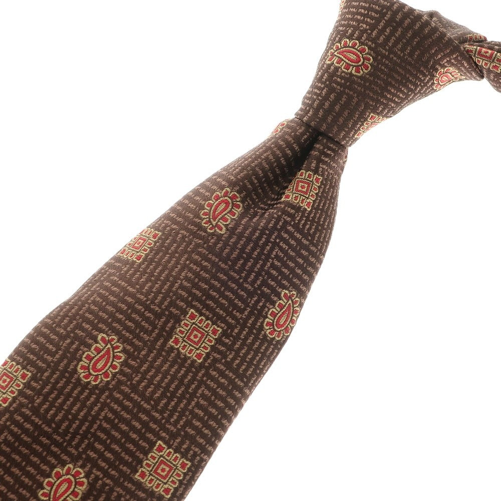 [Used] Atto Vannucci Sette Pieghe Silk Small Pattern Tie Brown x Red [BRW] [S/S/A/W] [Condition Rank A] [Men&