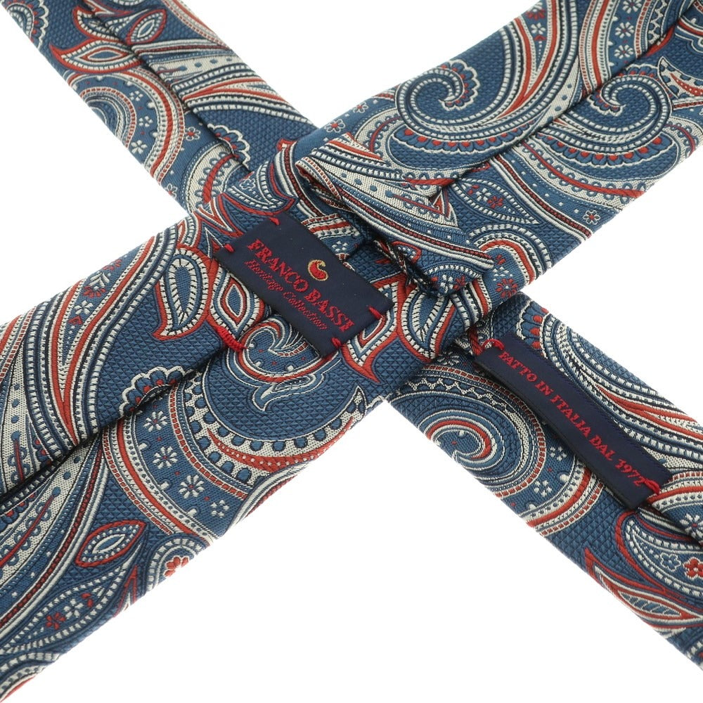 [Used] Franco Bassi FRANCO BASSI 3-fold silk paisley pattern tie blue x orange [BLU] [S/S/A/W] [Condition rank A] [Men&