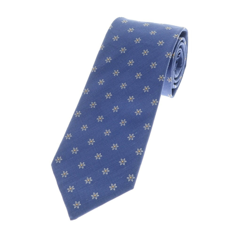 [Used] ERRICO FORMICOLA 3-fold silk cotton linen small pattern tie, blue [BLU] [S/S/A/W] [Condition Rank B] ​​[Men&