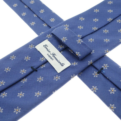 [Used] ERRICO FORMICOLA 3-fold silk cotton linen small pattern tie, blue [BLU] [S/S/A/W] [Condition Rank B] ​​[Men&