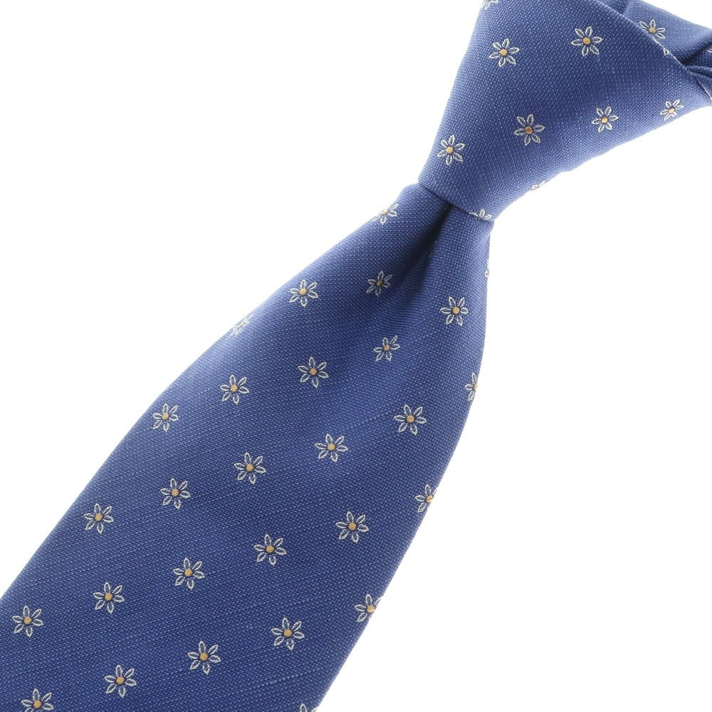 [Used] ERRICO FORMICOLA 3-fold silk cotton linen small pattern tie, blue [BLU] [S/S/A/W] [Condition Rank B] ​​[Men&