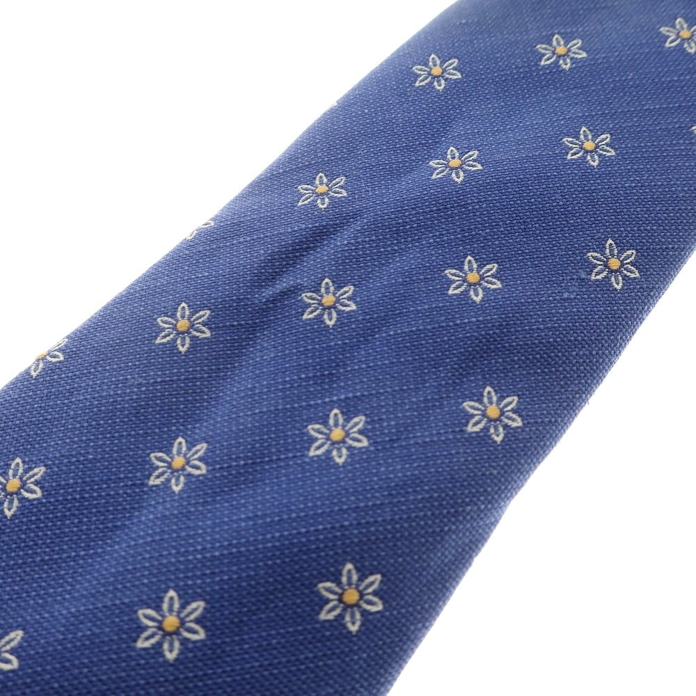 [Used] ERRICO FORMICOLA 3-fold silk cotton linen small pattern tie, blue [BLU] [S/S/A/W] [Condition Rank B] ​​[Men&