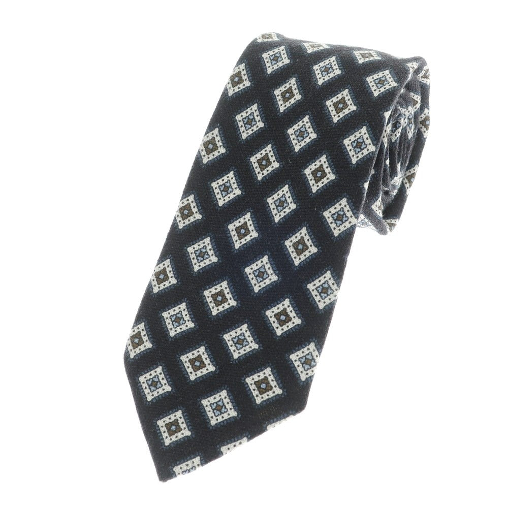 [Used] Michael J. Drake 3-fold linen small pattern tie, black x white [BLK] [S/S] [Condition rank B] ​​[Men&