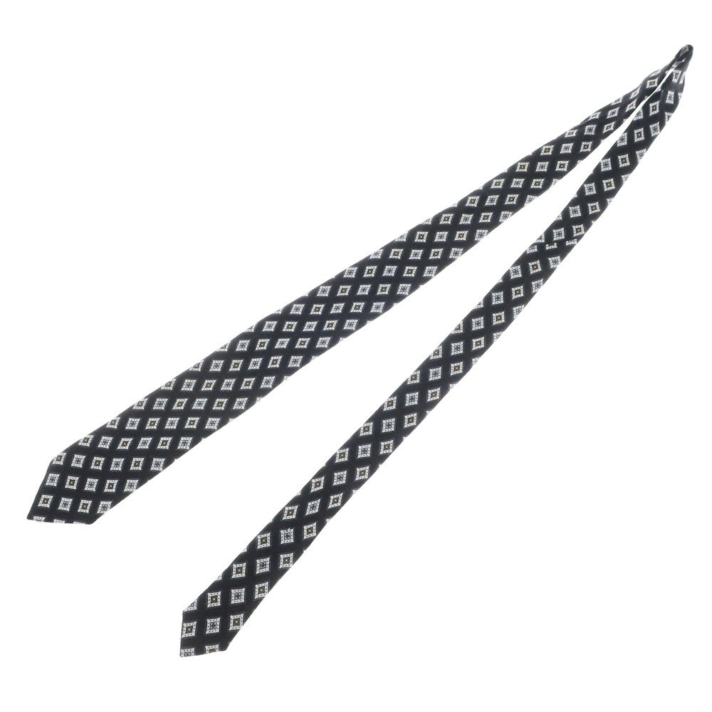 [Used] Michael J. Drake 3-fold linen small pattern tie, black x white [BLK] [S/S] [Condition rank B] ​​[Men&