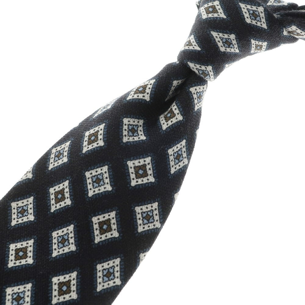 [Used] Michael J. Drake 3-fold linen small pattern tie, black x white [BLK] [S/S] [Condition rank B] ​​[Men&