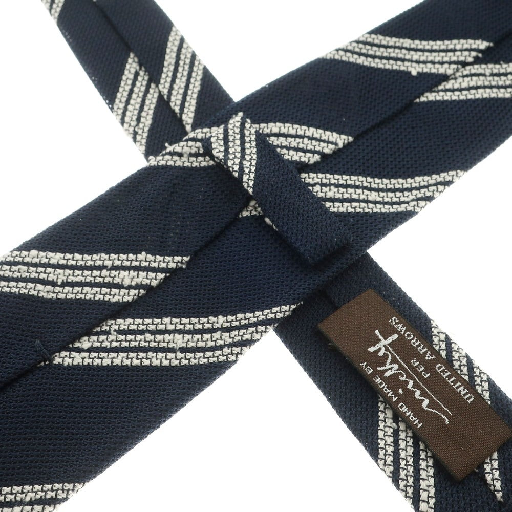 [Used] Nicky UNITED ARROWS special order 3-fold silk striped tie navy x white [NVY] [S/S/A/W] [Condition rank B] ​​[Men&