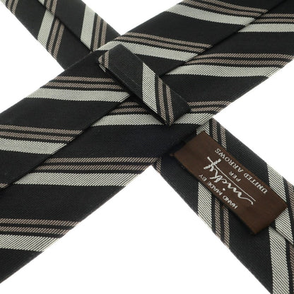 [Used] Nicky UNITED ARROWS special order 3-fold silk striped tie black x white [BLK] [S/S/A/W] [Condition rank C] [Men&