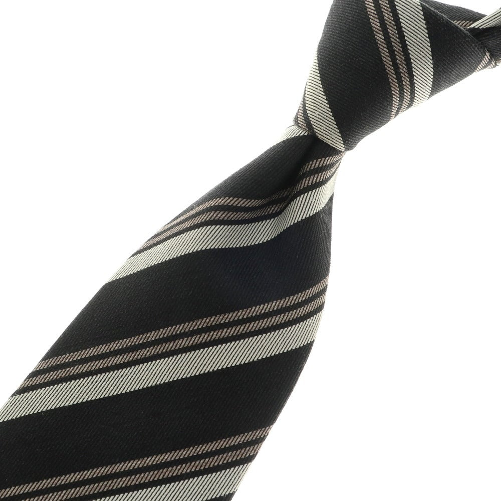 [Used] Nicky UNITED ARROWS special order 3-fold silk striped tie black x white [BLK] [S/S/A/W] [Condition rank C] [Men&