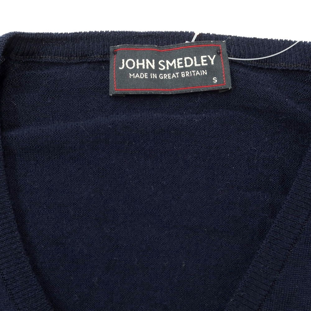 【中古】ジョンスメドレー JOHN SMEDLEY ウール Vネック プルオーバーニット ネイビー【サイズS】【NVY】【A/W】【状態ランクB】【メンズ】【768791】