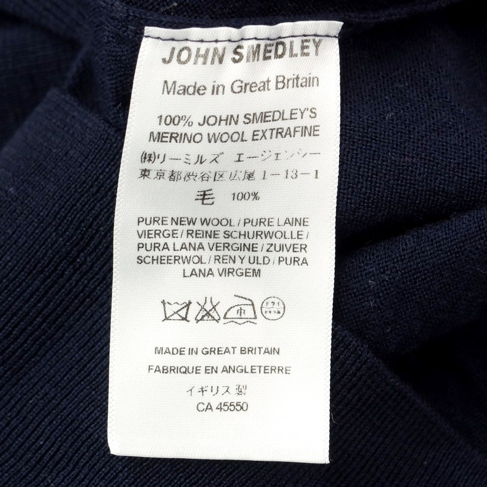 【中古】ジョンスメドレー JOHN SMEDLEY ウール Vネック プルオーバーニット ネイビー【サイズS】【NVY】【A/W】【状態ランクB】【メンズ】【768791】