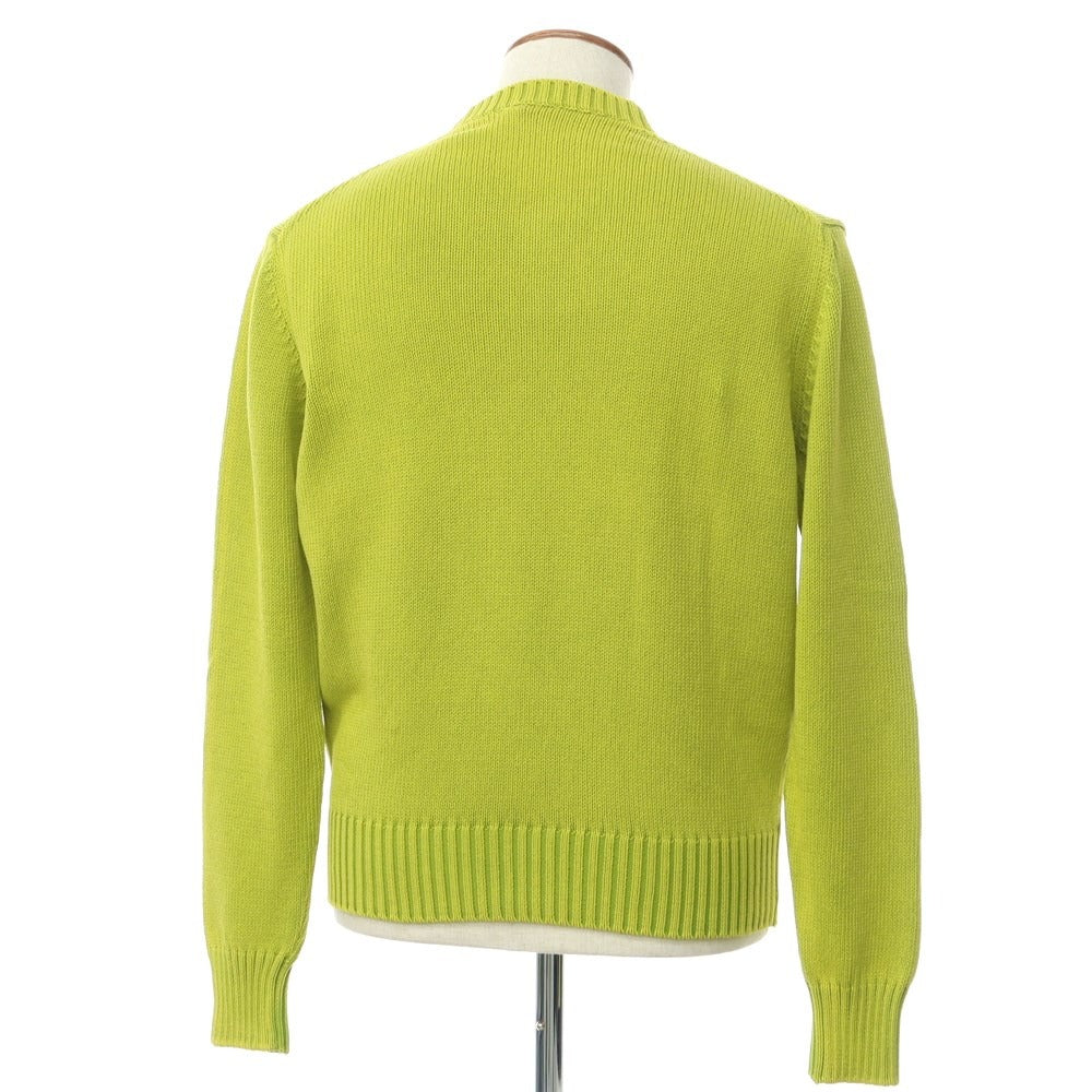 [Used] CRUCIANI mid-gauge cotton V-neck knit, yellow x light green [48] [Condition rank D] [Men&