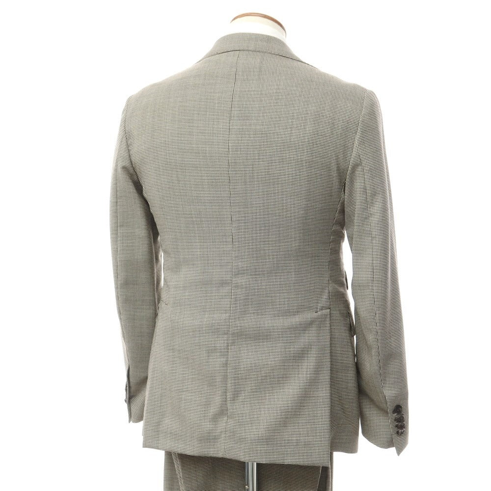 [Used] TAGLIATORE Three-piece Houndstooth Pattern Two-Button Suit Black x Ivory [46] [Condition Rank B] [Men&