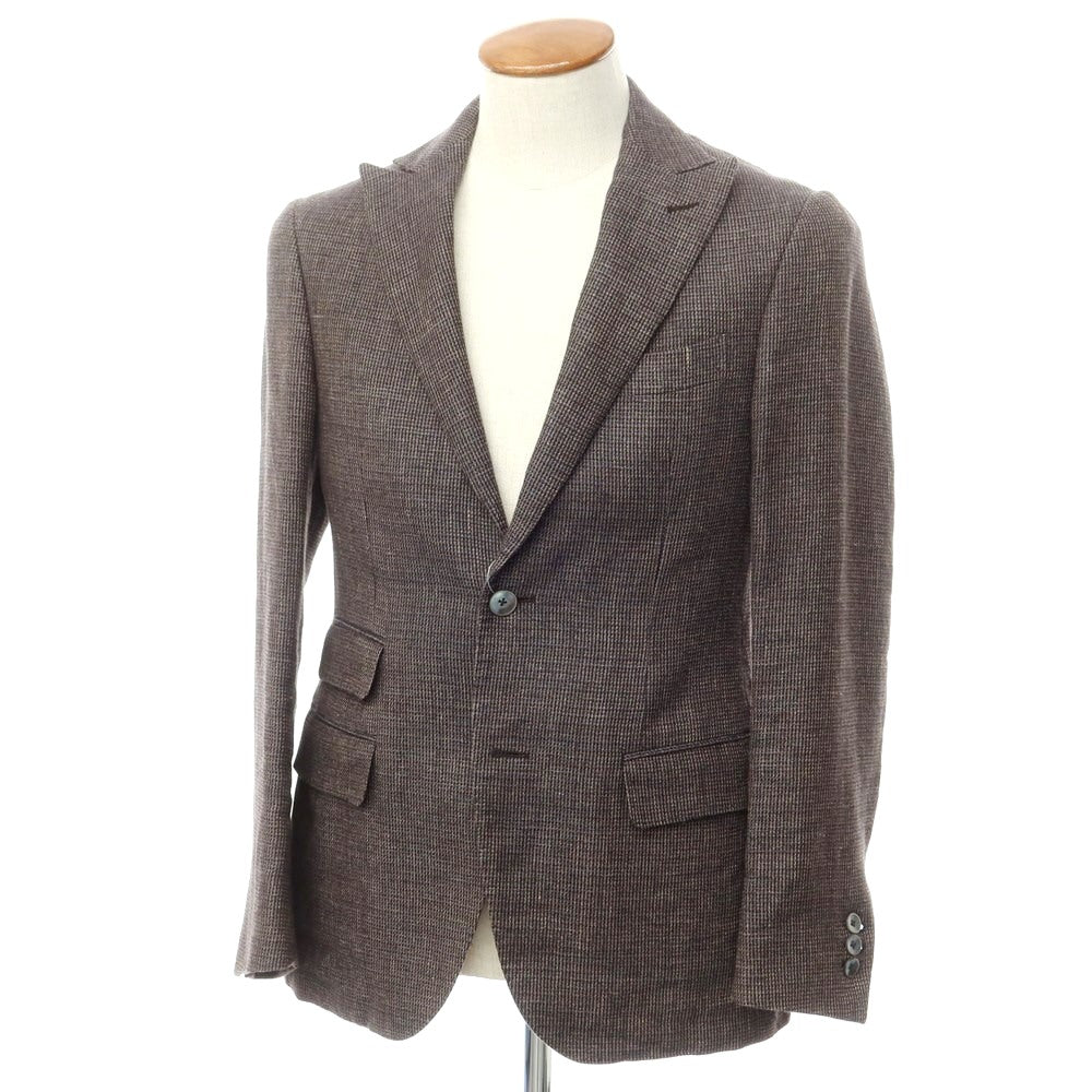 [Used] THE GIGI Linen wool tailored jacket, dark brown x navy blue [46] [Condition rank B] [Men&