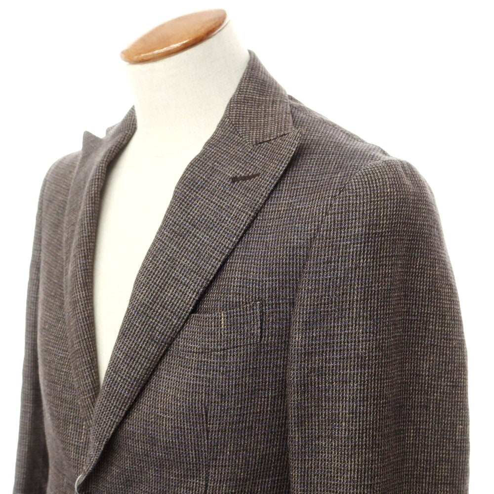 [Used] THE GIGI Linen wool tailored jacket, dark brown x navy blue [46] [Condition rank B] [Men&