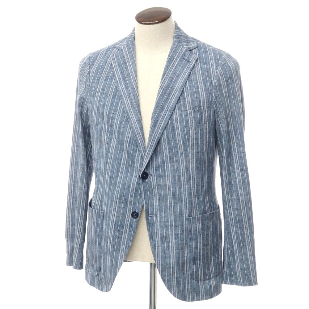 [Used] [Unused] CIRCOLO 1901 Stretch Cotton Striped Jersey Jacket Blue x White [50] [Condition Rank S] [Men&