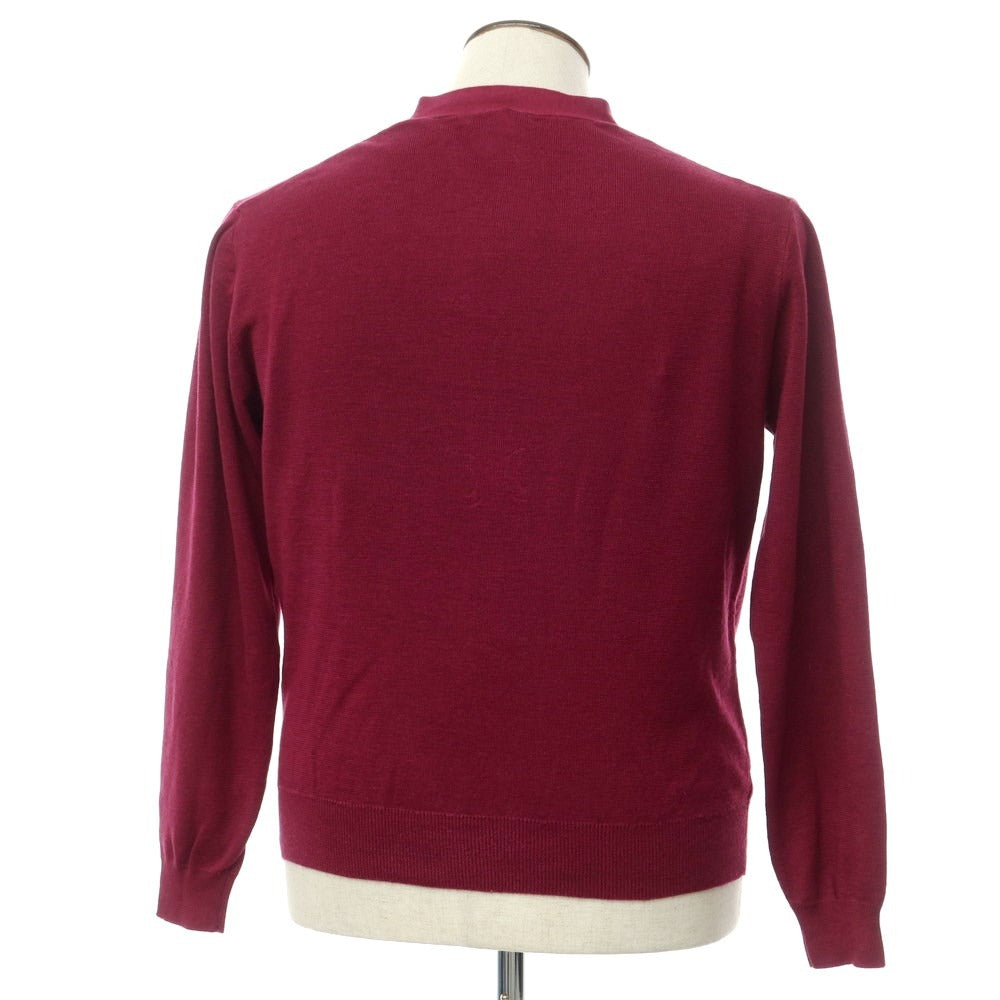 [Used] ETONNE Ramie Knit Cardigan Wine Red [L] [Condition Rank B] [Men&