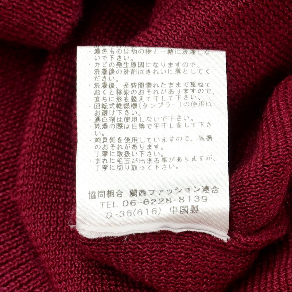 [Used] ETONNE Ramie Knit Cardigan Wine Red [L] [Condition Rank B] [Men&