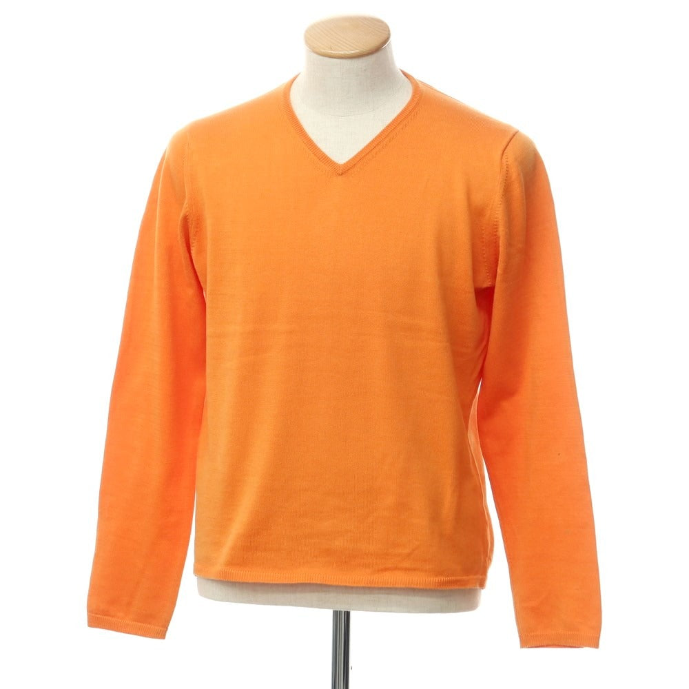 [Used] CRUCIANI High Gauge Cotton V-Neck Knit Orange [46] [Condition Rank D] [Men&