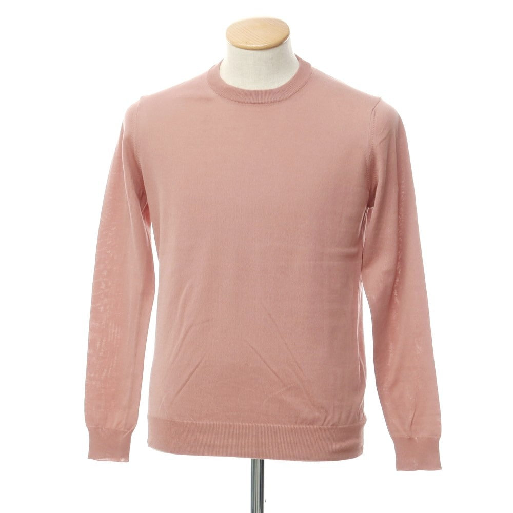 [Used] Alessandro Luppi High Gauge Cotton Crew Neck Knit Smoke Pink [44] [Condition Rank B] [Men&