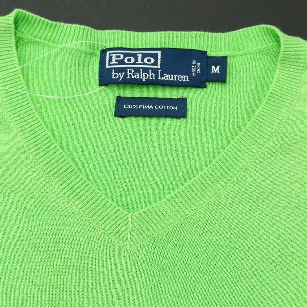 [Used] Polo Ralph Lauren High Gauge Cotton V-neck Knit Light Green [M] [Condition Rank C] [Men&