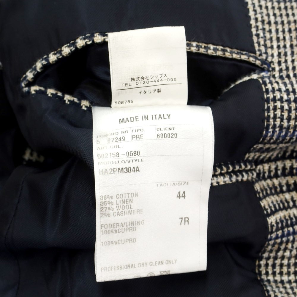 [Used] Valditaro cotton linen wool tailored jacket, navy x beige [44] [Condition rank C] [Men&