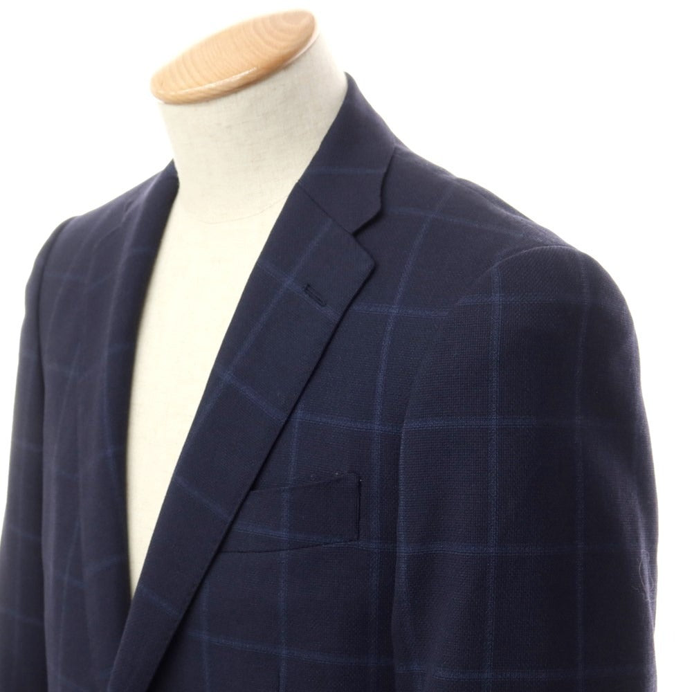 [Used] Simplicite Wool Check 2B Tailored Jacket Navy [44] [Condition Rank B] [Men&