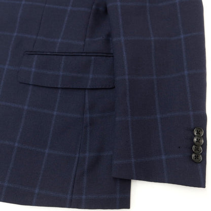 [Used] Simplicite Wool Check 2B Tailored Jacket Navy [44] [Condition Rank B] [Men&