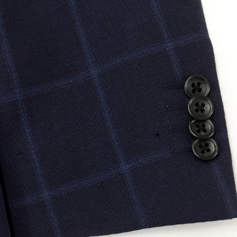 [Used] Simplicite Wool Check 2B Tailored Jacket Navy [44] [Condition Rank B] [Men&