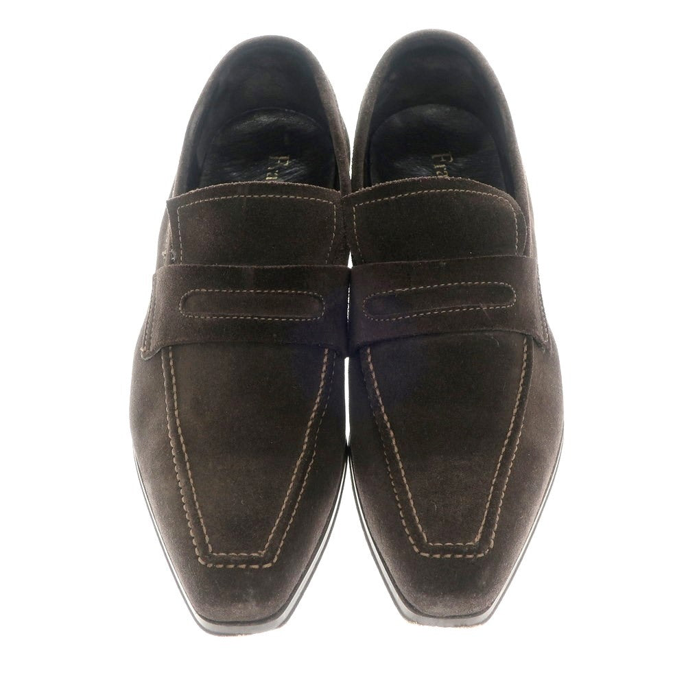 [Used] FRANCO LIONE Suede Coin Loafers Dark Brown [40] [Condition Rank B] ​​[Men&