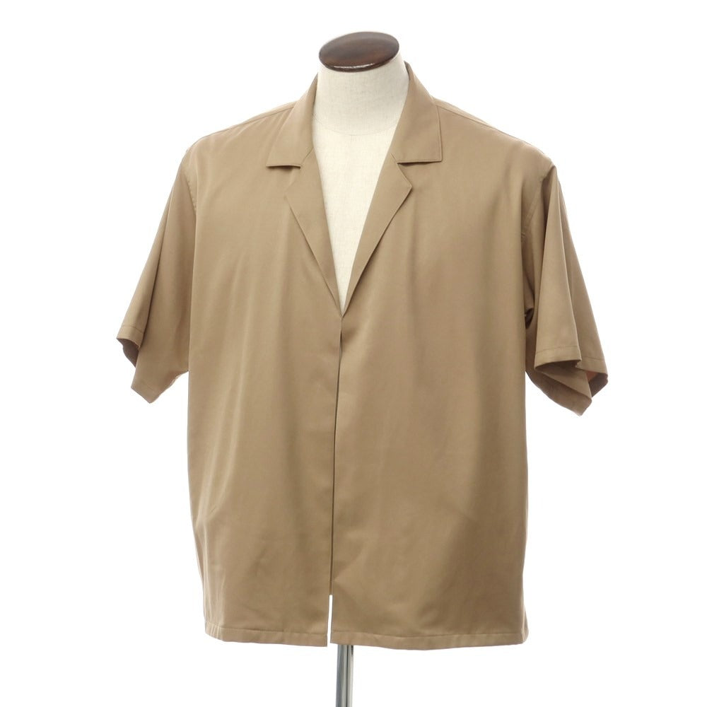 [Used] INHERIT polyester open collar short sleeve shirt
 Beige [Size XL] [BEI] [S/S] [Condition Rank C] [Men&