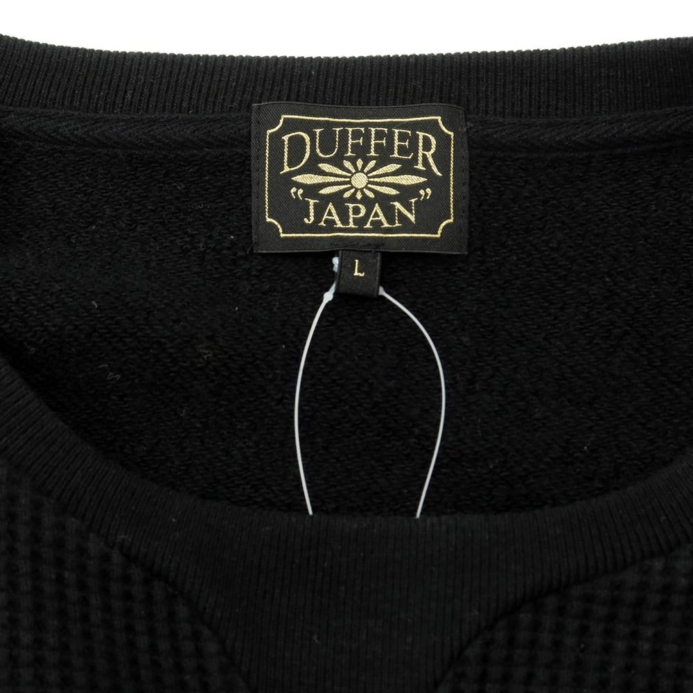 【中古】ザダファーオブセントジョージ The DUFFER of ST.GEORGEコットン フリース ワッフルニット スウェット ブラック【サイズL】【BLK】【A/W】【状態ランクC】【メンズ】