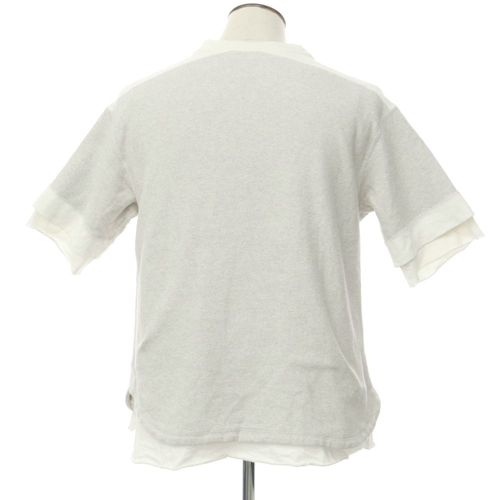 [Used] The DUFFER of ST.GEORGE Cotton Henry Neck Short Sleeve T-Shirt Light Gray x White [L] [Condition Rank C] [Men&