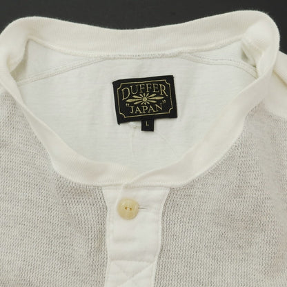 [Used] The DUFFER of ST.GEORGE Cotton Henry Neck Short Sleeve T-Shirt Light Gray x White [L] [Condition Rank C] [Men&