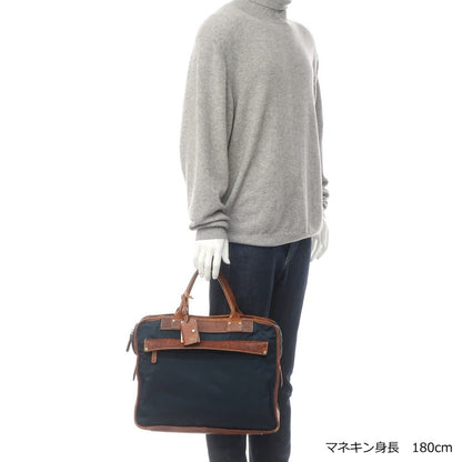 [Used] Felisi nylon briefcase, navy x brown [Condition: D] [Men&