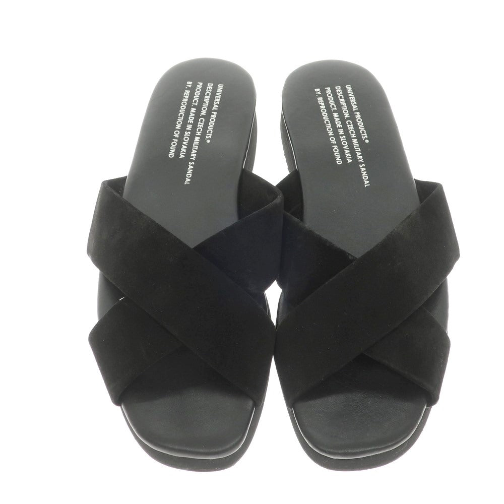 [Used] Reproduction of Found REPRODUCTION OF FOUND UNIVERSAL PRODUCTS Special Order Suede Cross Strap Sandals Black [42] [Condition Rank B] [Men&